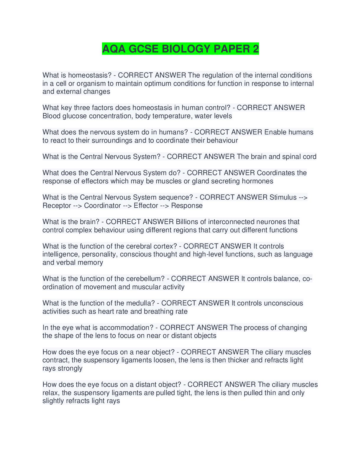 Preview image of AQA GCSE BIOLOGY PAPER 2 document